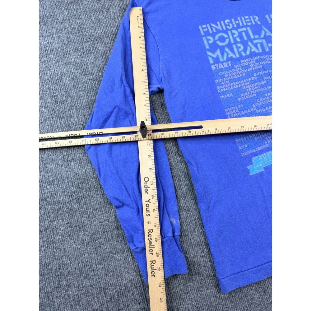 Vintage 90s Nike Portland Marathon 1996 Finisher Shirt Mens M Blue Long Sleeve